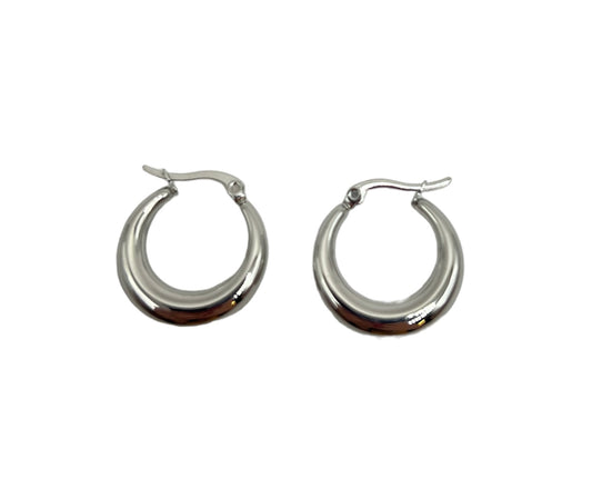 Signature silver hoops