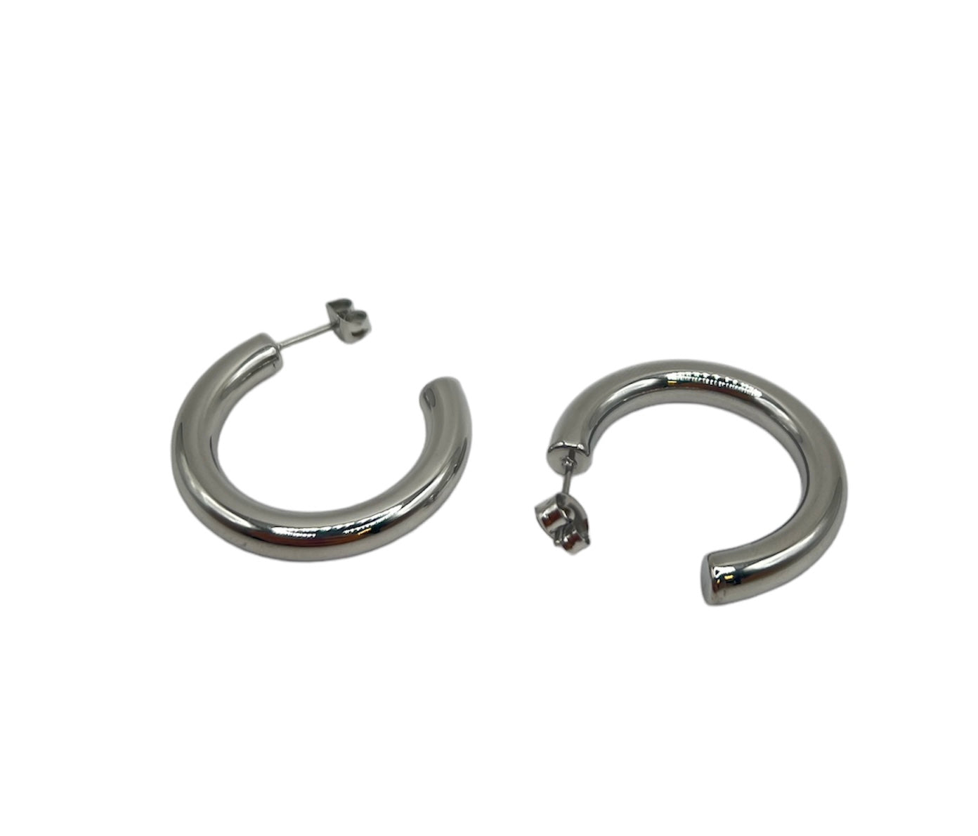 Everlasting silver hoops