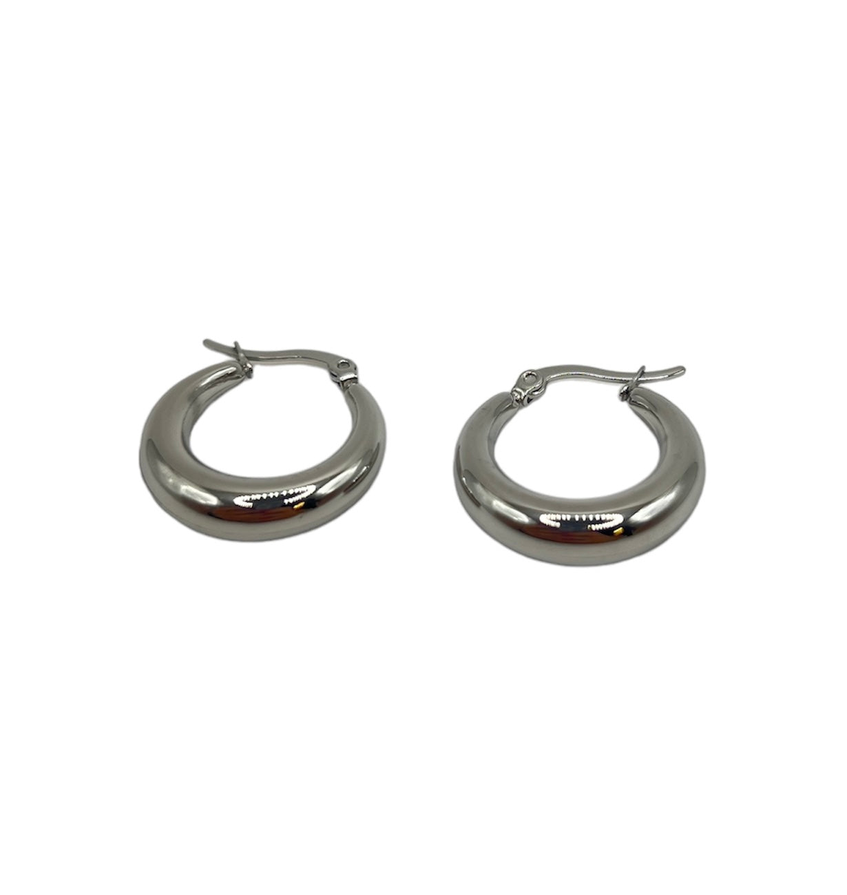 Signature silver hoops