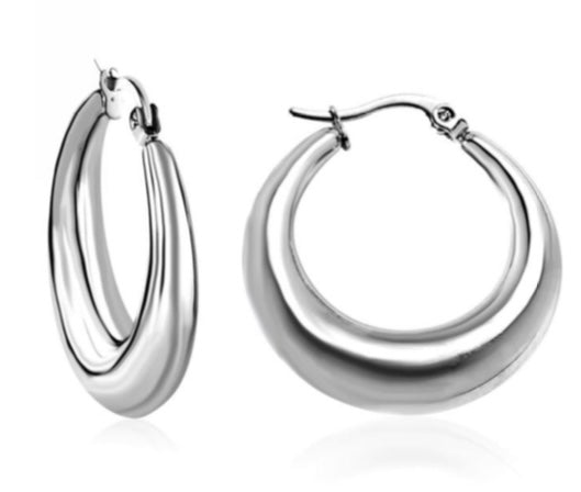 Signature silver hoops