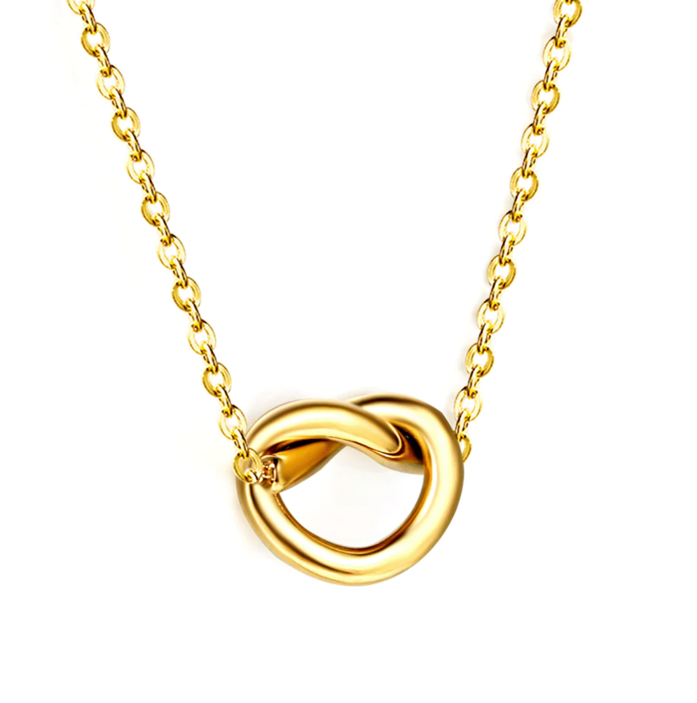 Golden knot necklace